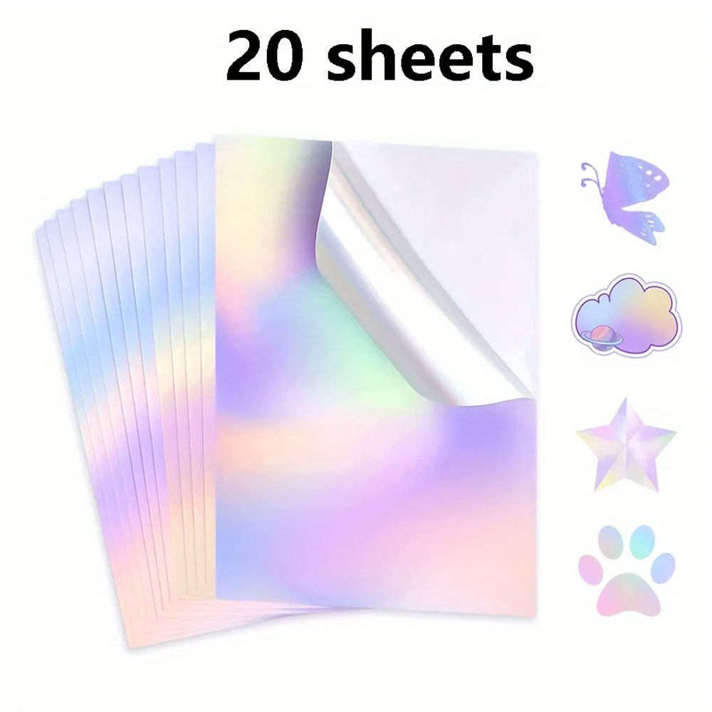 Commercial Vinyl Printing - 20 Lembar Stiker Vinyl Holografik A4