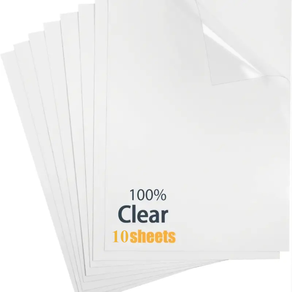 Commercial Vinyl Printing - Stiker vinil transparan 10 lembar 100%