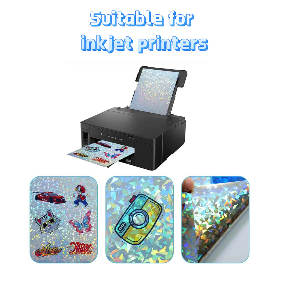 10 Lembar Kertas Stiker Hologr - Commercial Vinyl Printing ulasan dan harga