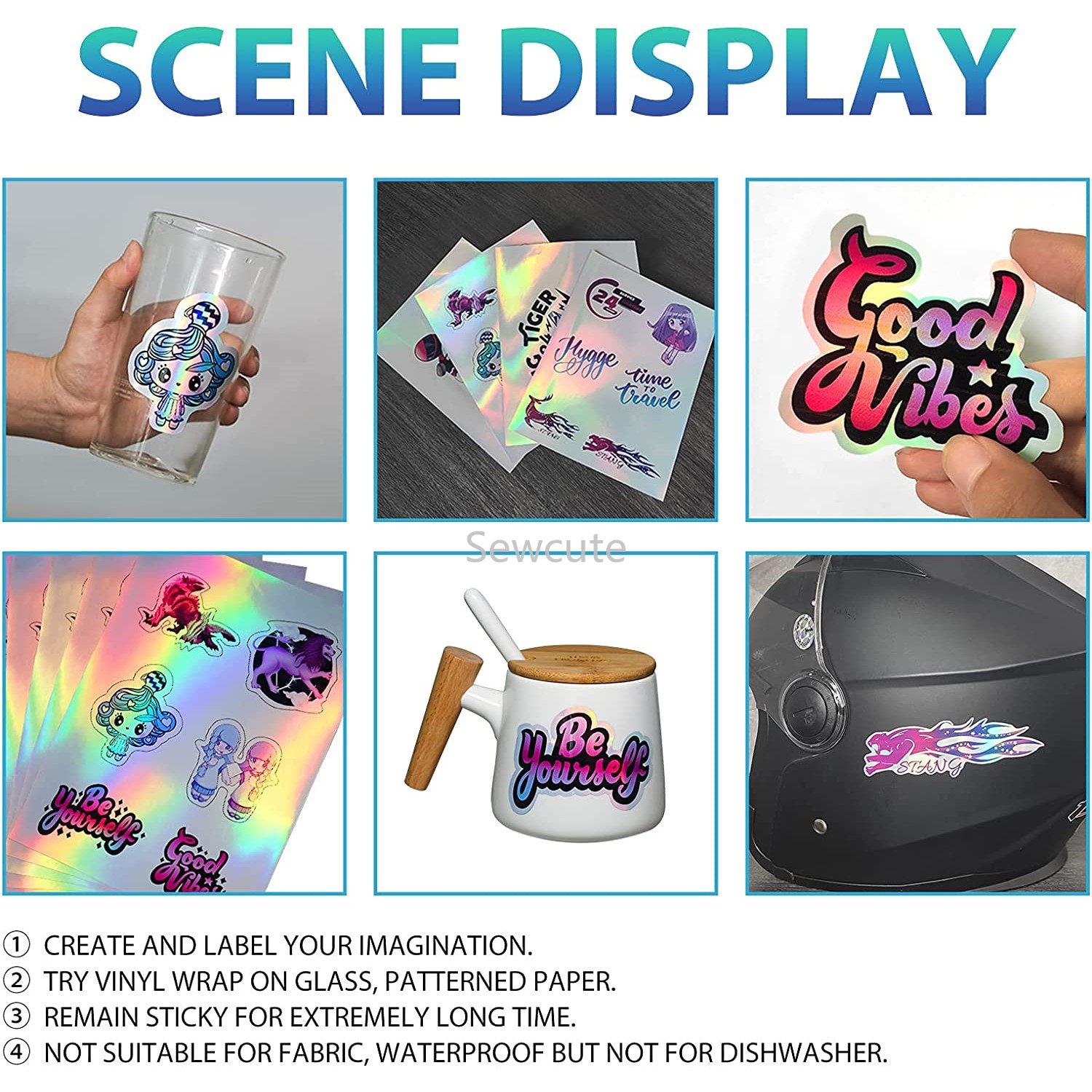 10 Lembar Kertas Stiker Hologr - Commercial Vinyl Printing ulasan dan harga