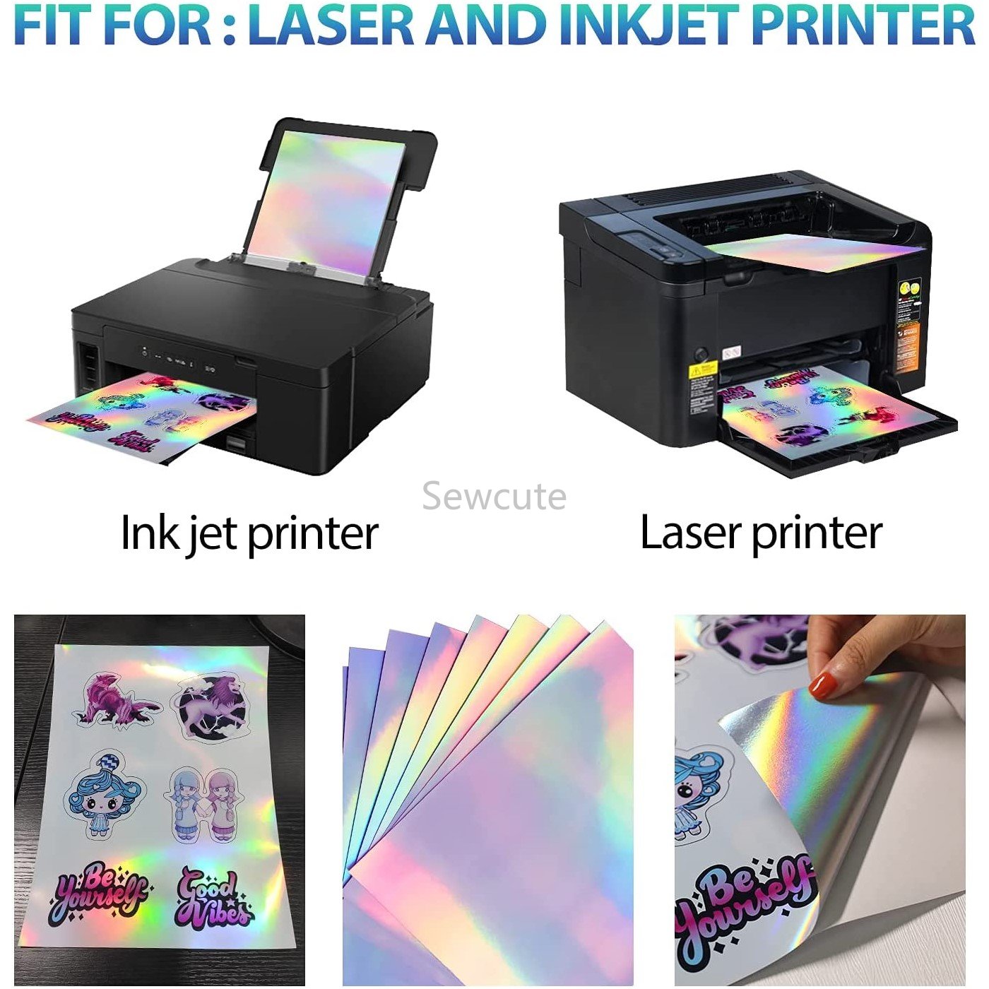 10 Lembar Kertas Stiker Hologr - Commercial Vinyl Printing ulasan dan harga